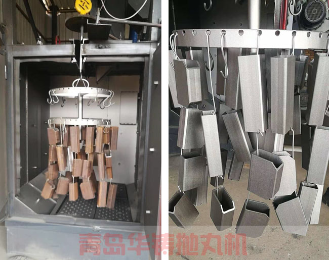 吊钩式抛丸机除锈效果图